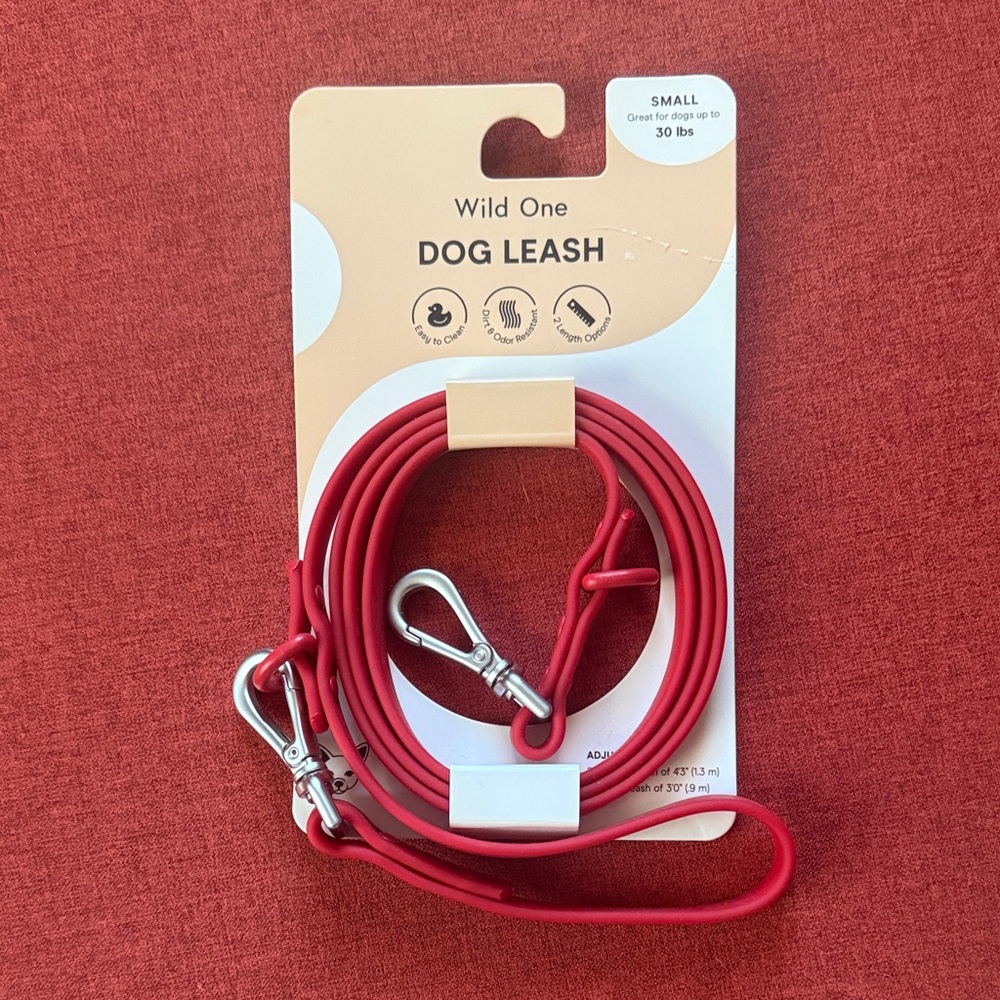 Wild One Small Dog Leash Strawberry